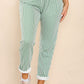 Italian Thin Stripes Print Drawstring Cotton Joggers