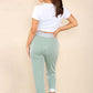Italian Thin Stripes Print Drawstring Cotton Joggers
