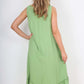 Italian Lace Neckline Dipped Hem Dress
