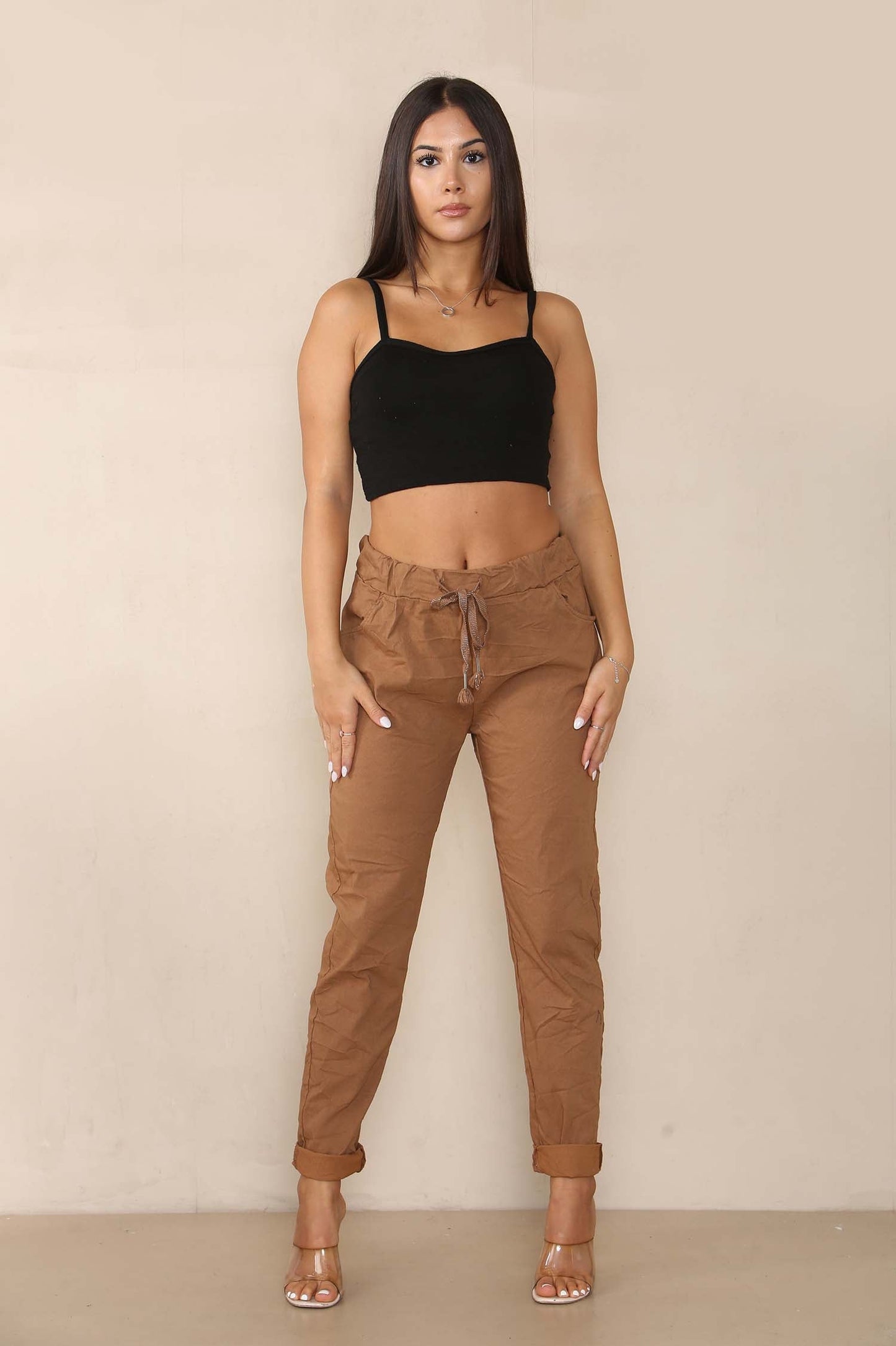 Italian Glitter Drawstring Waistband Magic Pants
