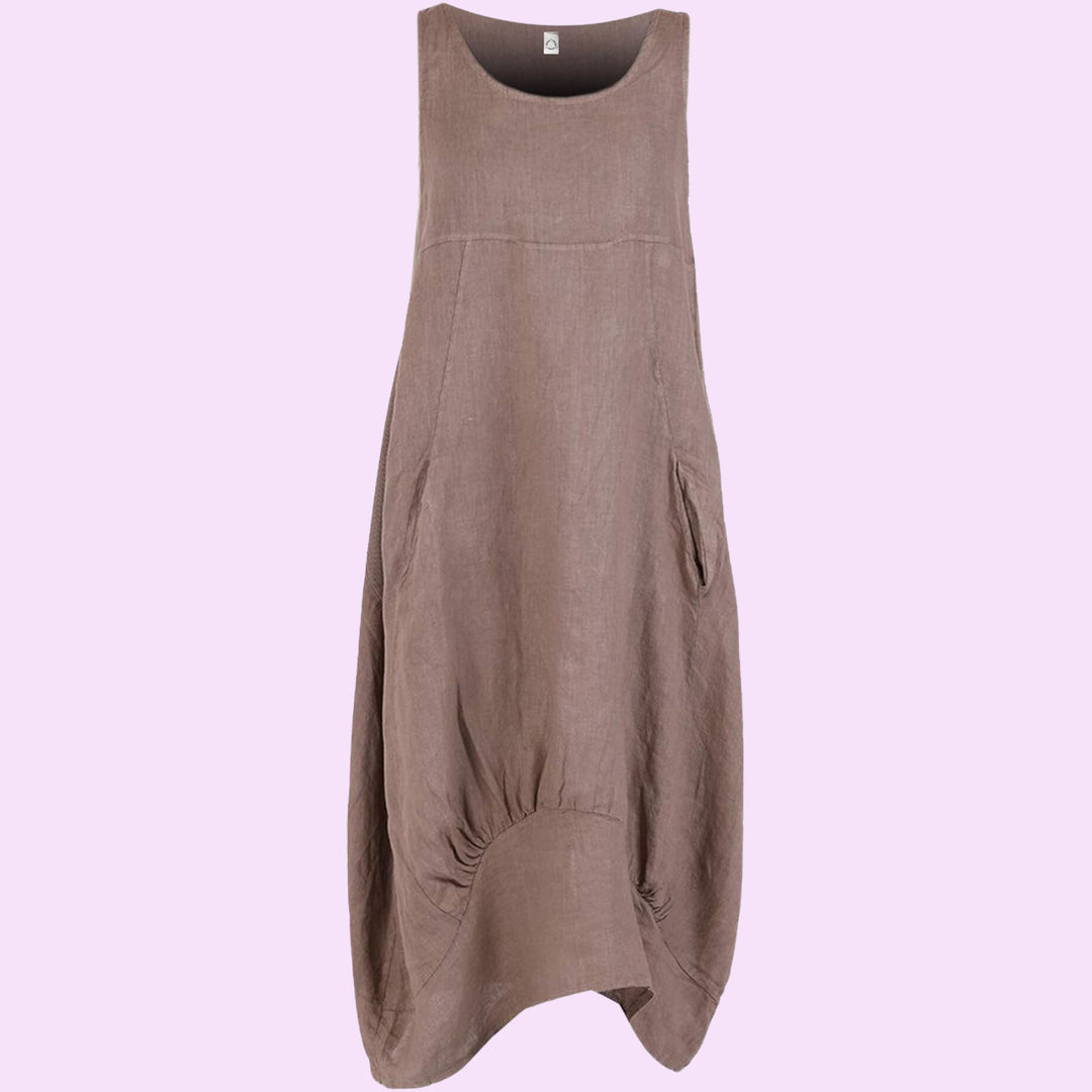 Ladies Italian Sleeveless Linen Dress