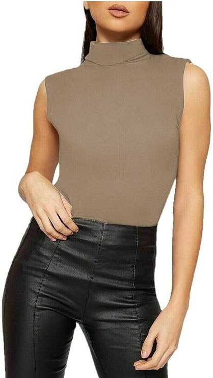 Sleeveless Polo Neck Top