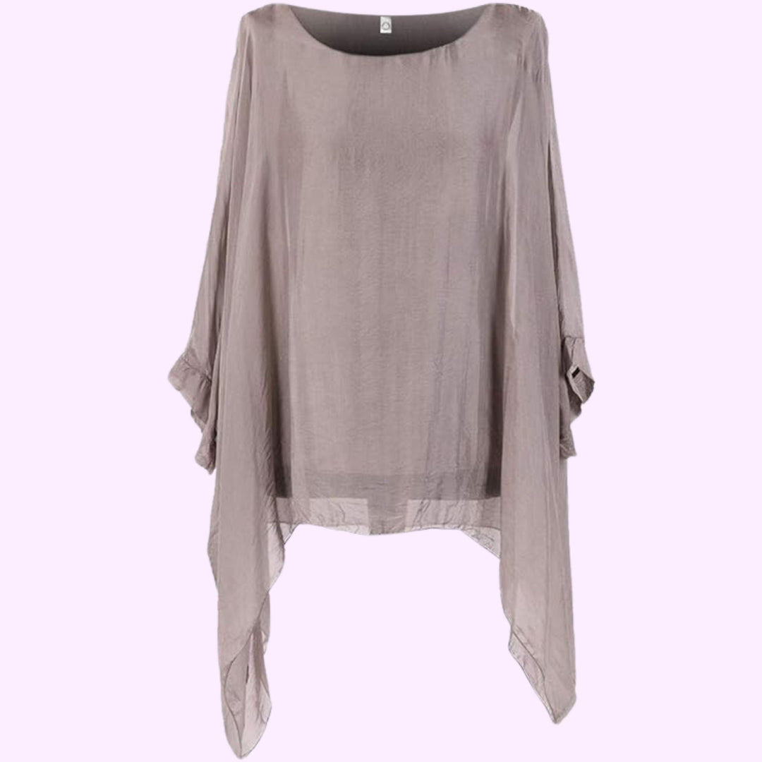 Italian Batwing Silk Tunic Top