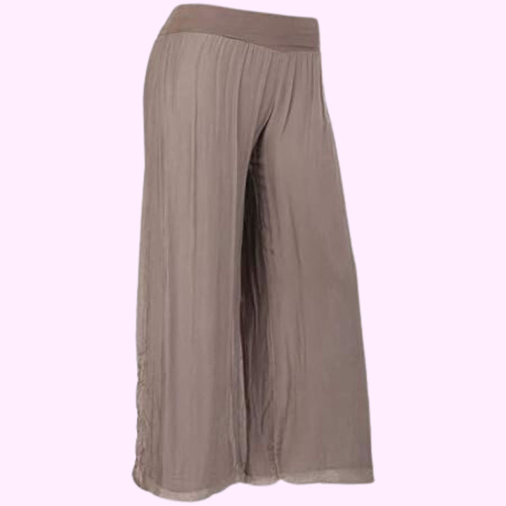 Italian Two Layers Silk Pleated Trouser