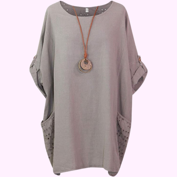 Italian Plain Two Pockets Necklace Top