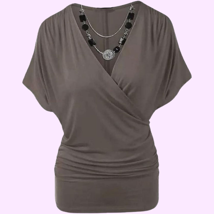 Rap Over Necklace Batwing Top