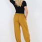 Italian Ruched Hem Cotton Trousers With Side Pockets