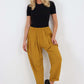 Italian Pleated Cotton Trousers With Side Pockets