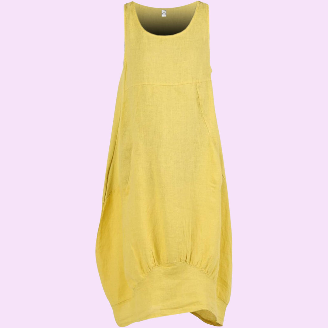 Ladies Italian Sleeveless Linen Dress