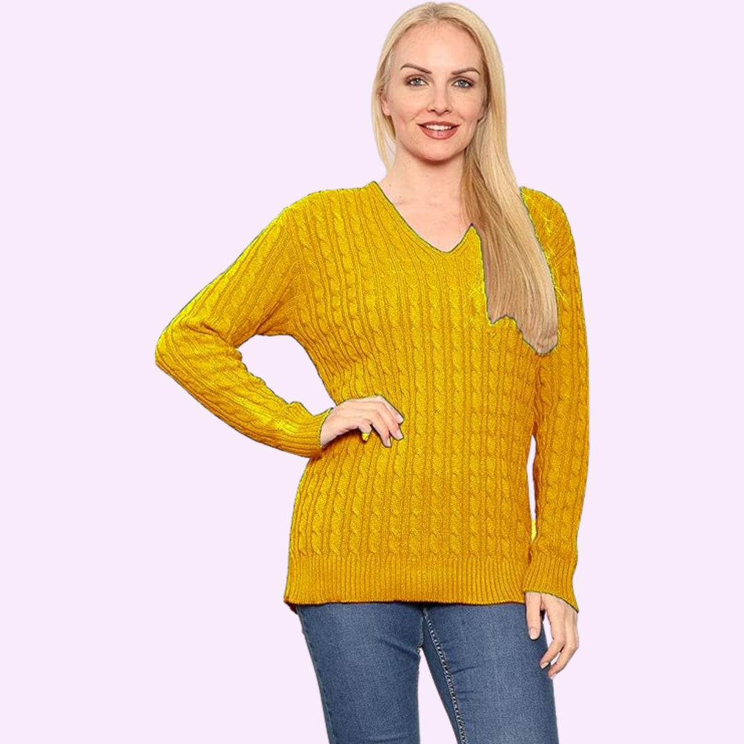 Womens V Neck Winter Wear Jumper Sweater