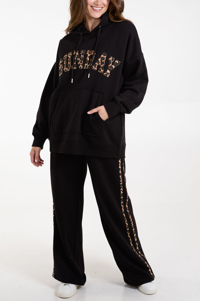 Sunday Leopard Print Logo Hoodie