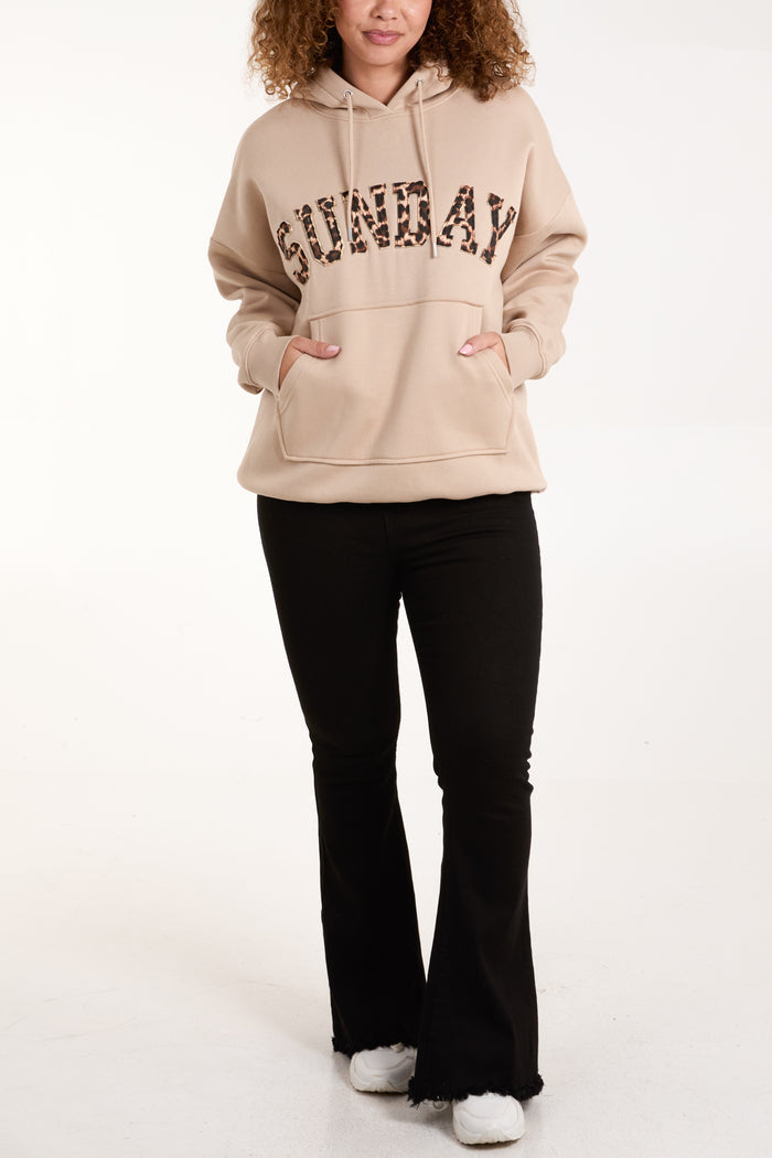 Sunday Leopard Print Logo Hoodie