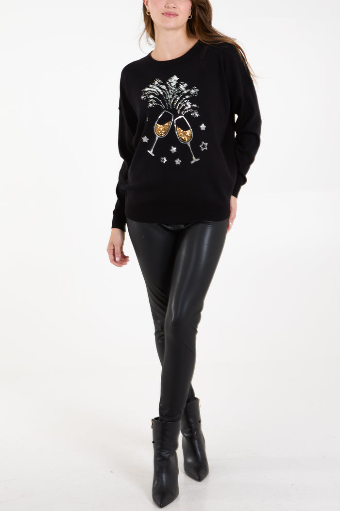 Champagne Glass Christmas Jumper