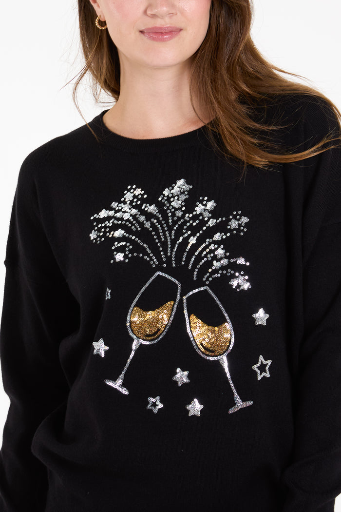 Champagne Glass Christmas Jumper