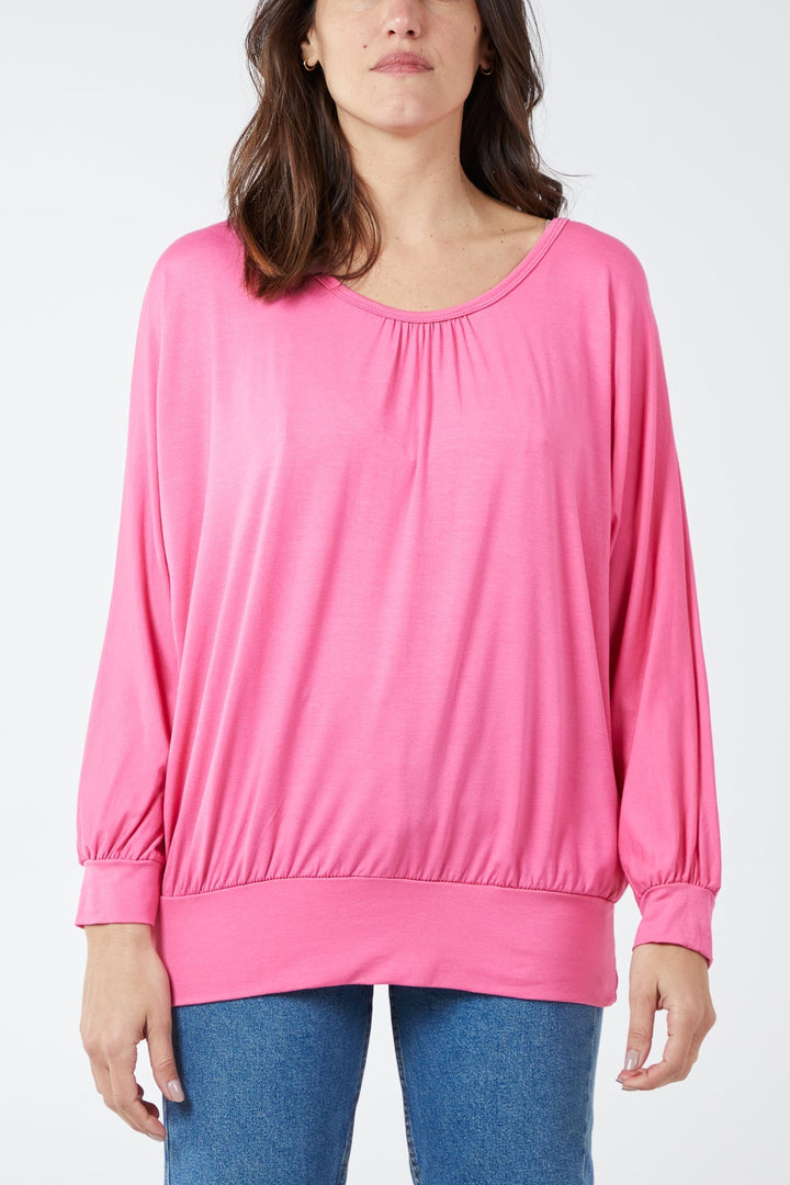 Long Sleeve Crossover Back Top