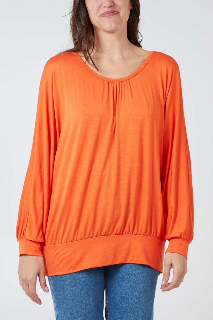 Long Sleeve Crossover Back Top