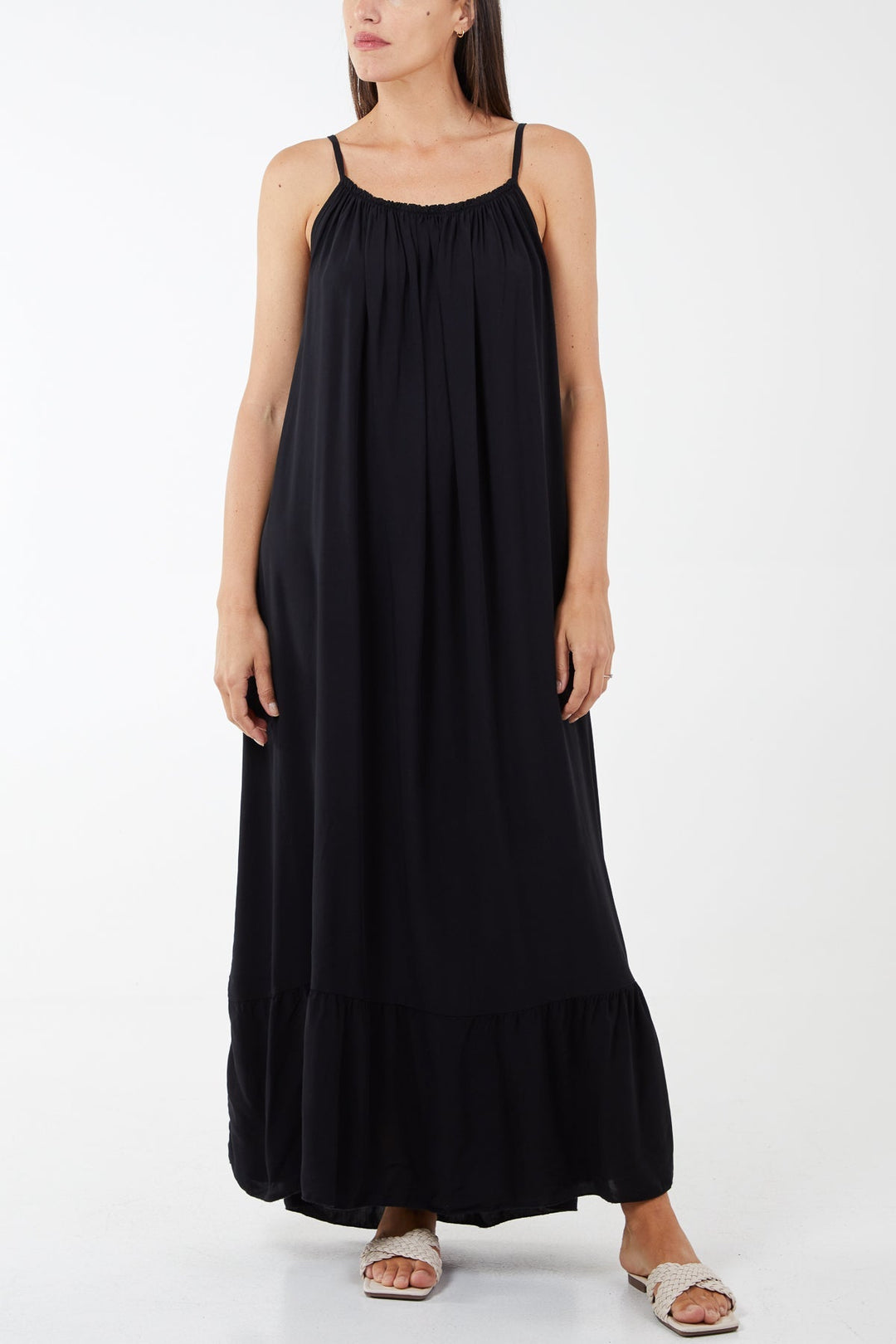 Cami Strap Relaxed Tiered Maxi Dress