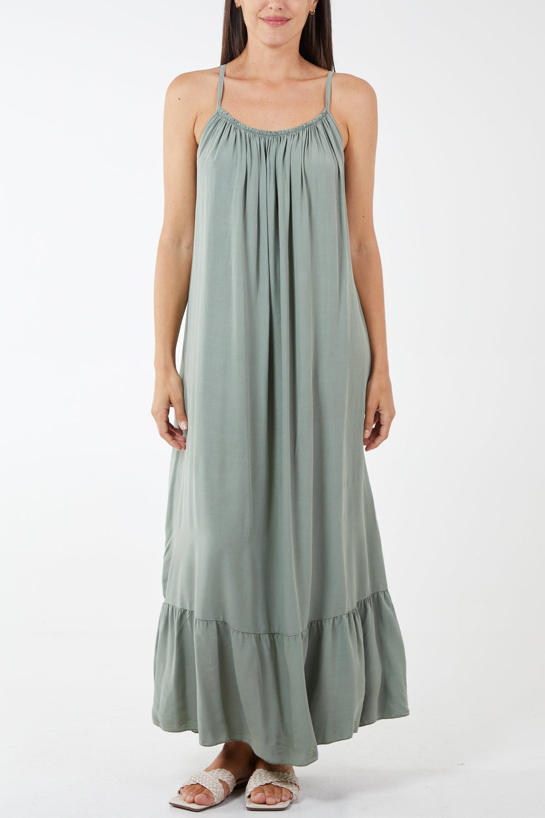 Cami Strap Relaxed Tiered Maxi Dress