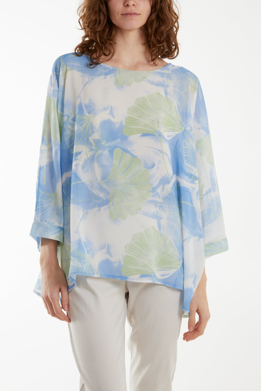 Feather Shell Print Tunic Top