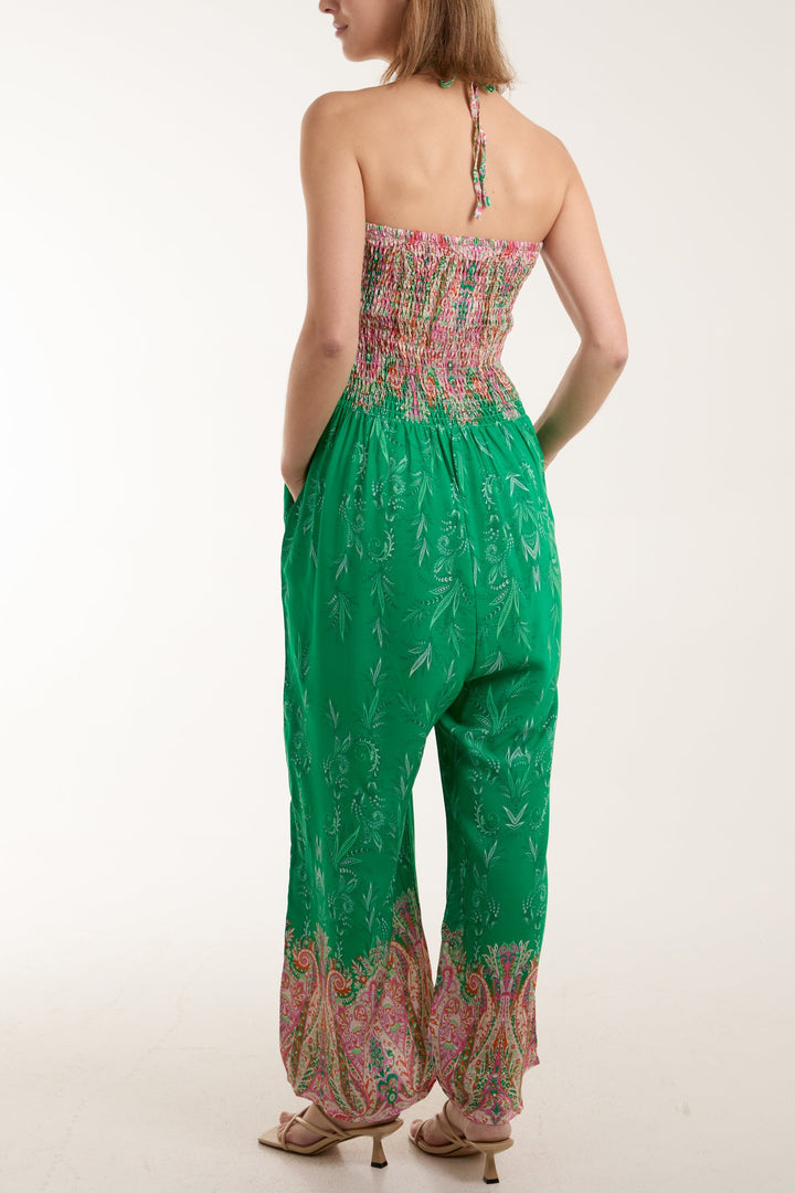 Floral Shirred Bandeau Jumpsuit