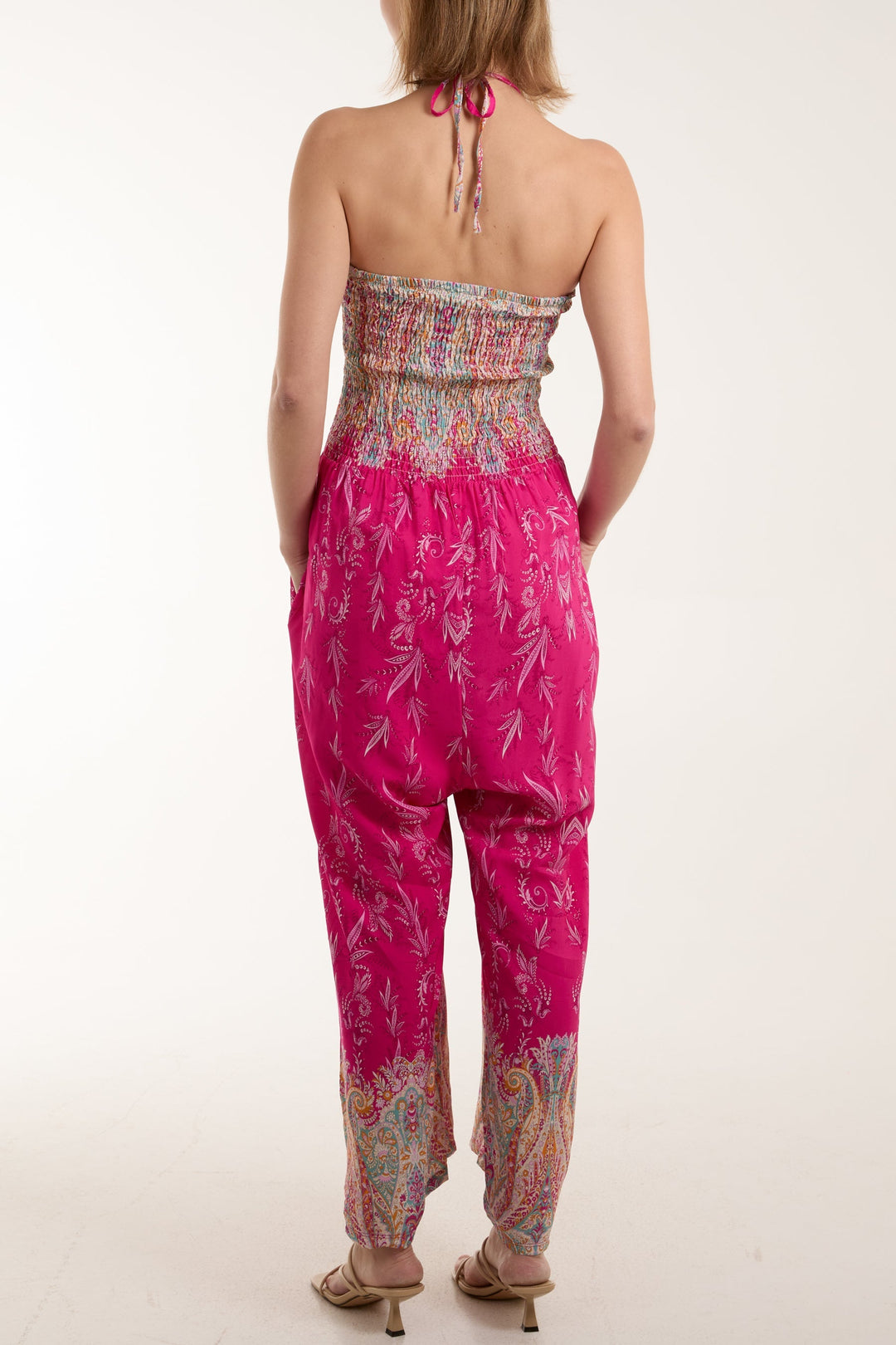 Floral Shirred Bandeau Jumpsuit