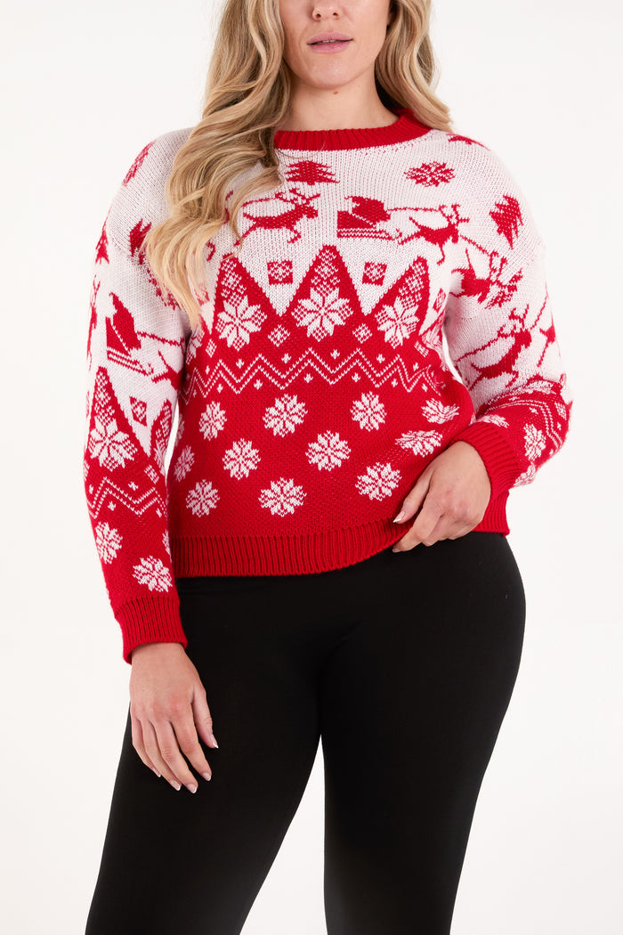 Santa Sleigh Fairisle Jumper