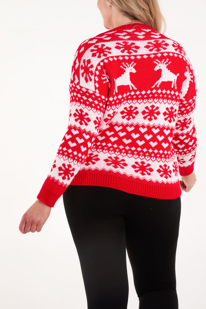 Reindeer & Snowflake Fairisle Jumper