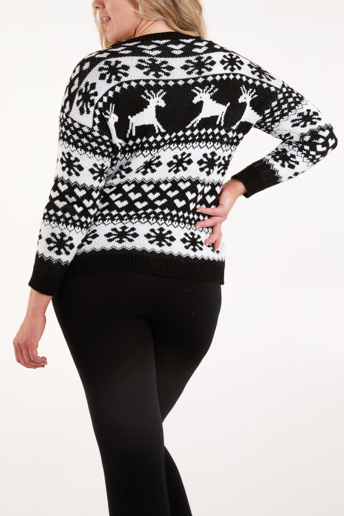 Reindeer & Snowflake Fairisle Jumper