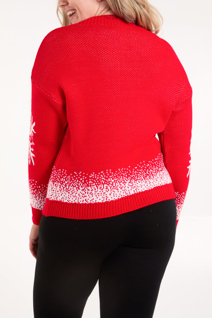 Snowflake High Neck Jumper