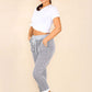 Italian Thin Stripes Print Drawstring Cotton Joggers