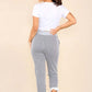 Italian Thin Stripes Print Drawstring Cotton Joggers