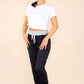 Italian Plain Drawstring Cotton Joggers