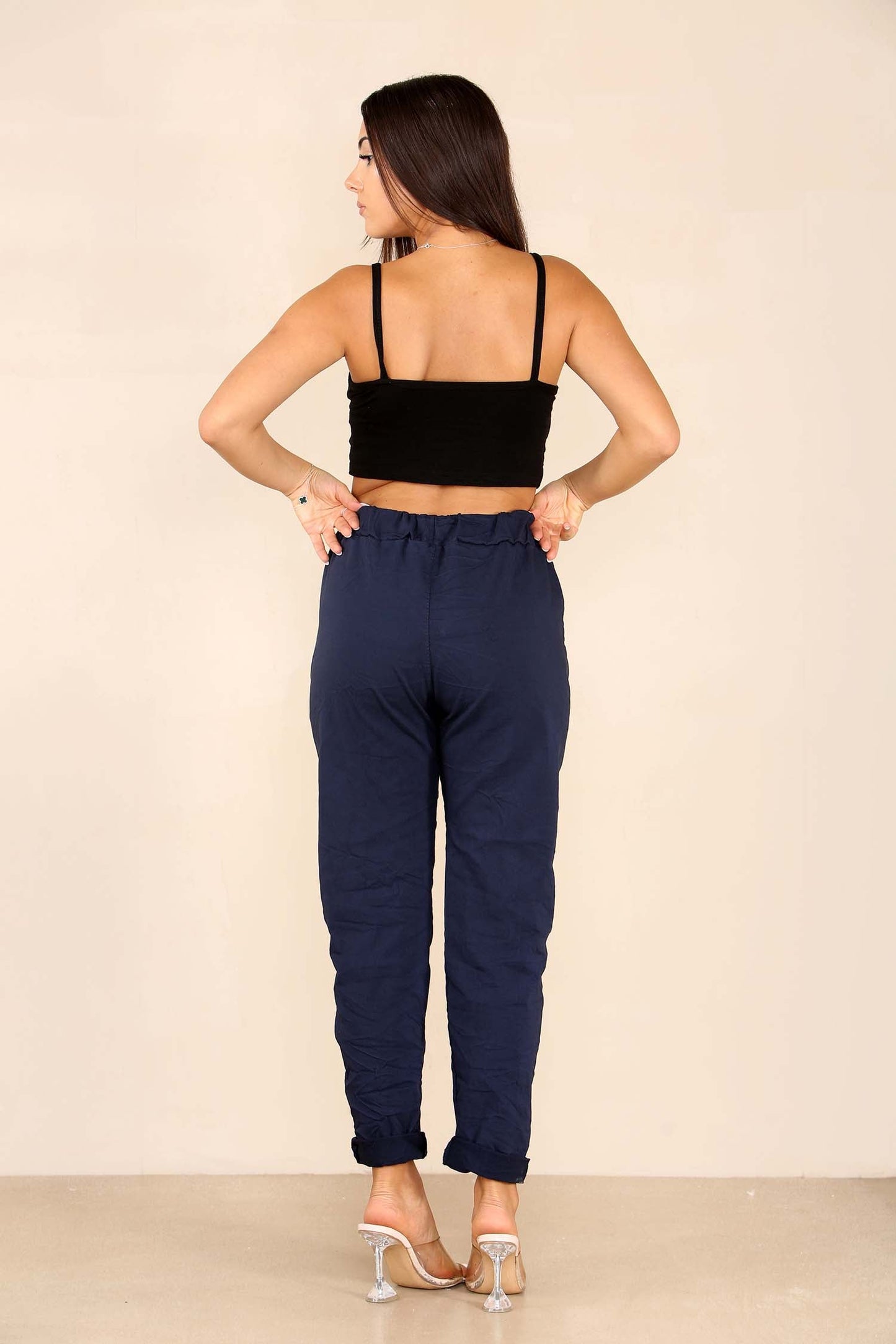 Italian Glitter Drawstring Waistband Magic Pants