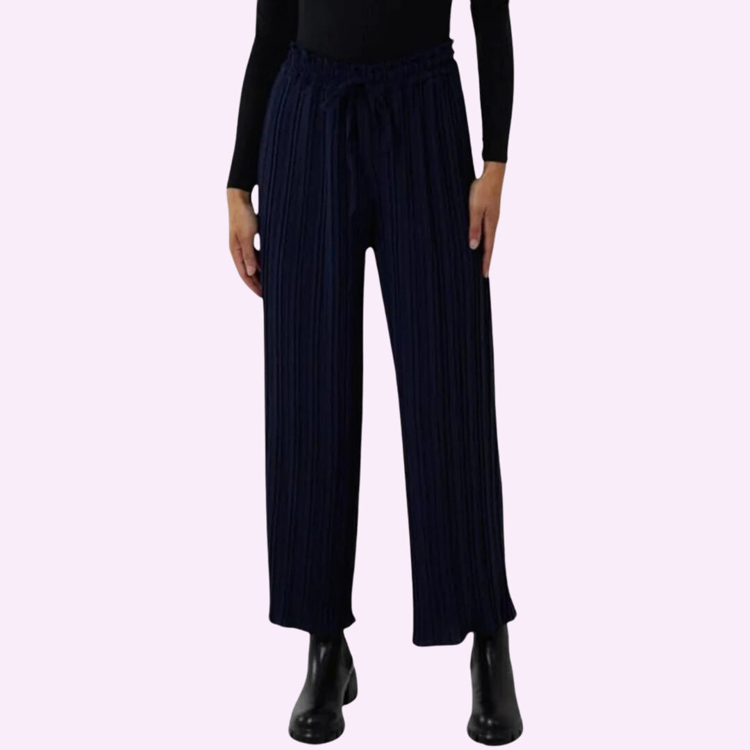 Wide Leg Pleated Trousers