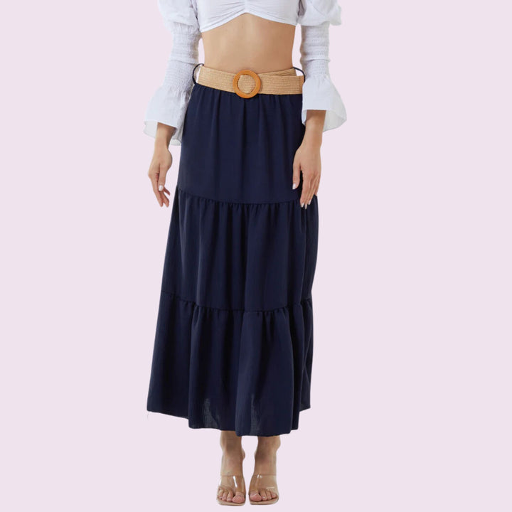 Belted Tired Maxi skirt