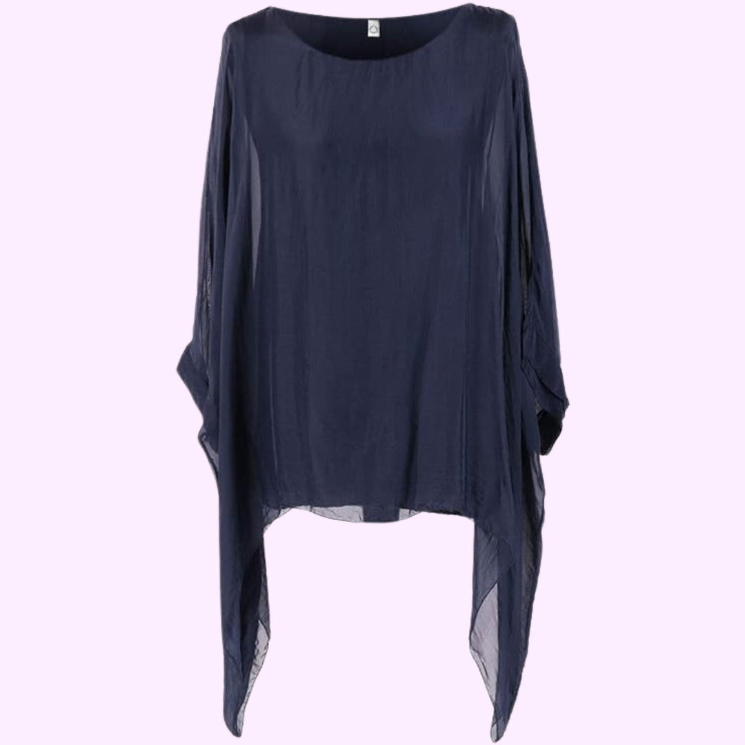 Italian Batwing Silk Tunic Top