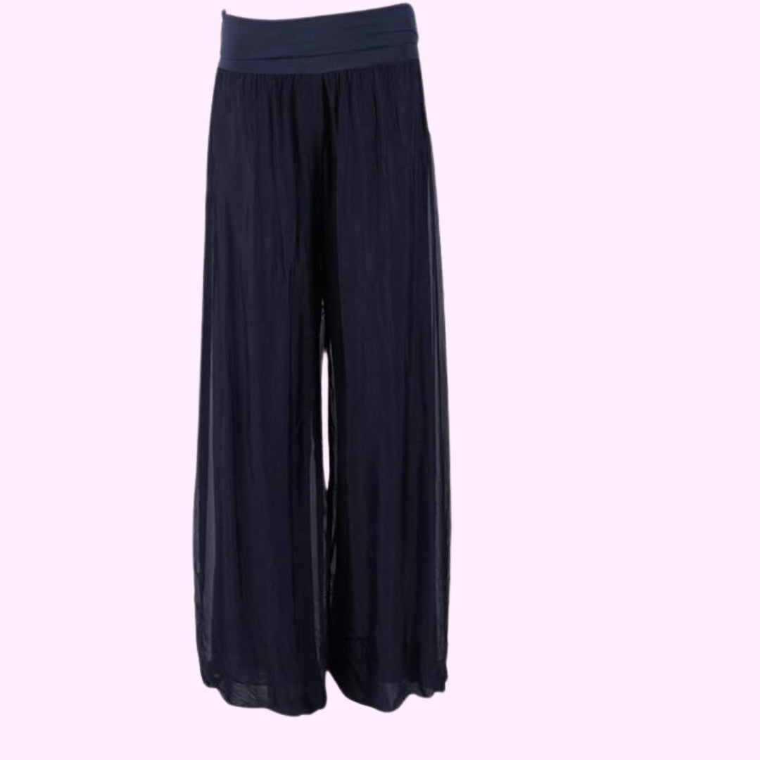 Italian Elasticated Waist Silk Trousers