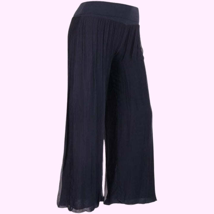 Italian Two Layers Silk Pleated Trouser