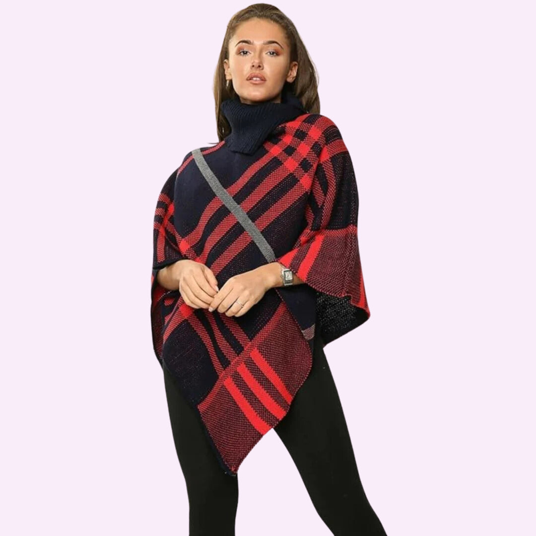 Tartan Check Poncho Top