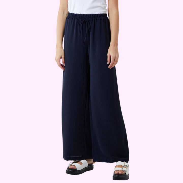 DRAWSTRING VISCOSE CREPE TROUSER