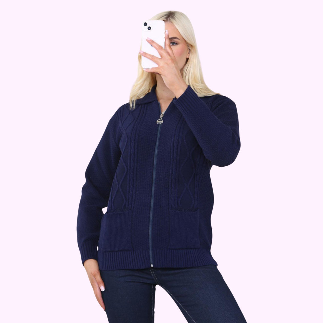 Zipper 2 Pocket Cardigan