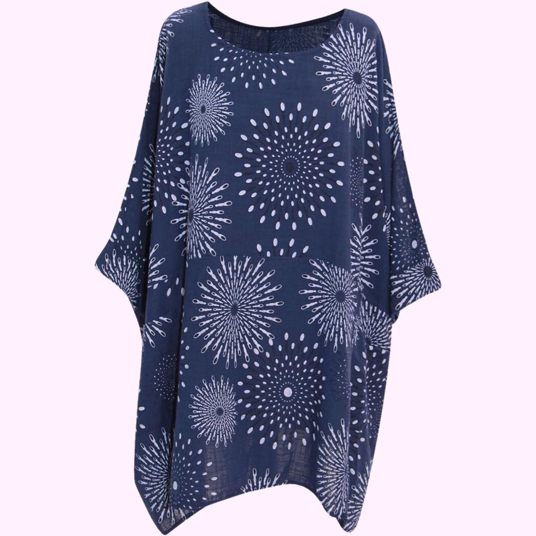 Italian Round Neck Cotton Tunic Top