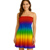 Women’s Rainbow Print Bandeau Midi Dress