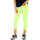 3/4 Neon Cropped Capri Lace Trim Leggings