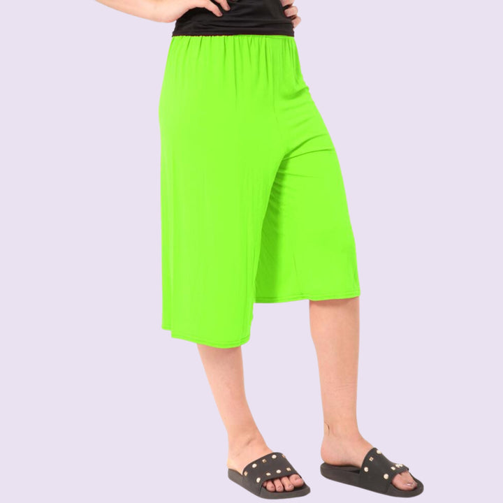 Womens ¾ Cropped florescent Plazzo Trouser