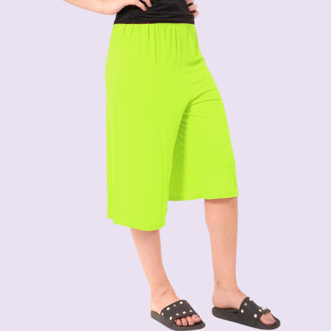 Womens ¾ Cropped florescent Plazzo Trouser