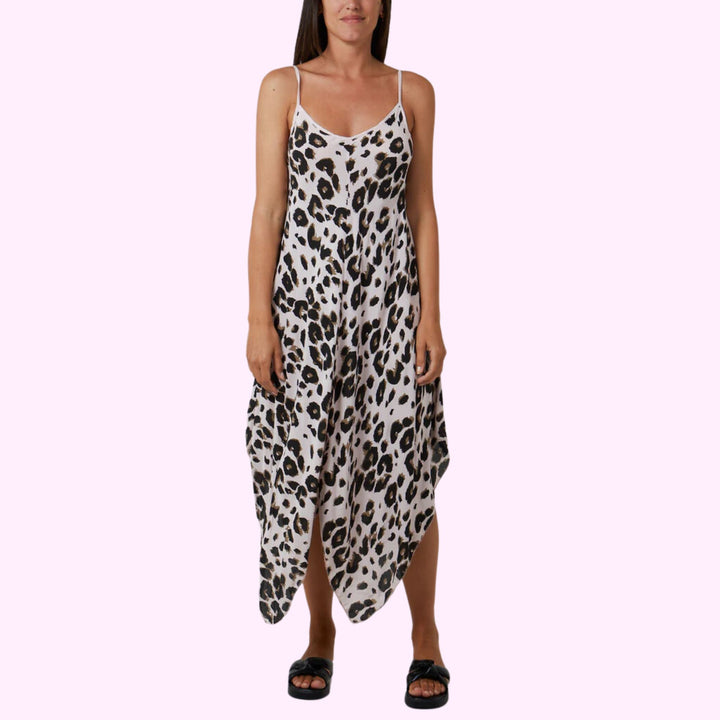 HANKY HEM LEOPARD PRINT DRESS