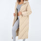 Italian Quilted Hooded Long Jacket Coat