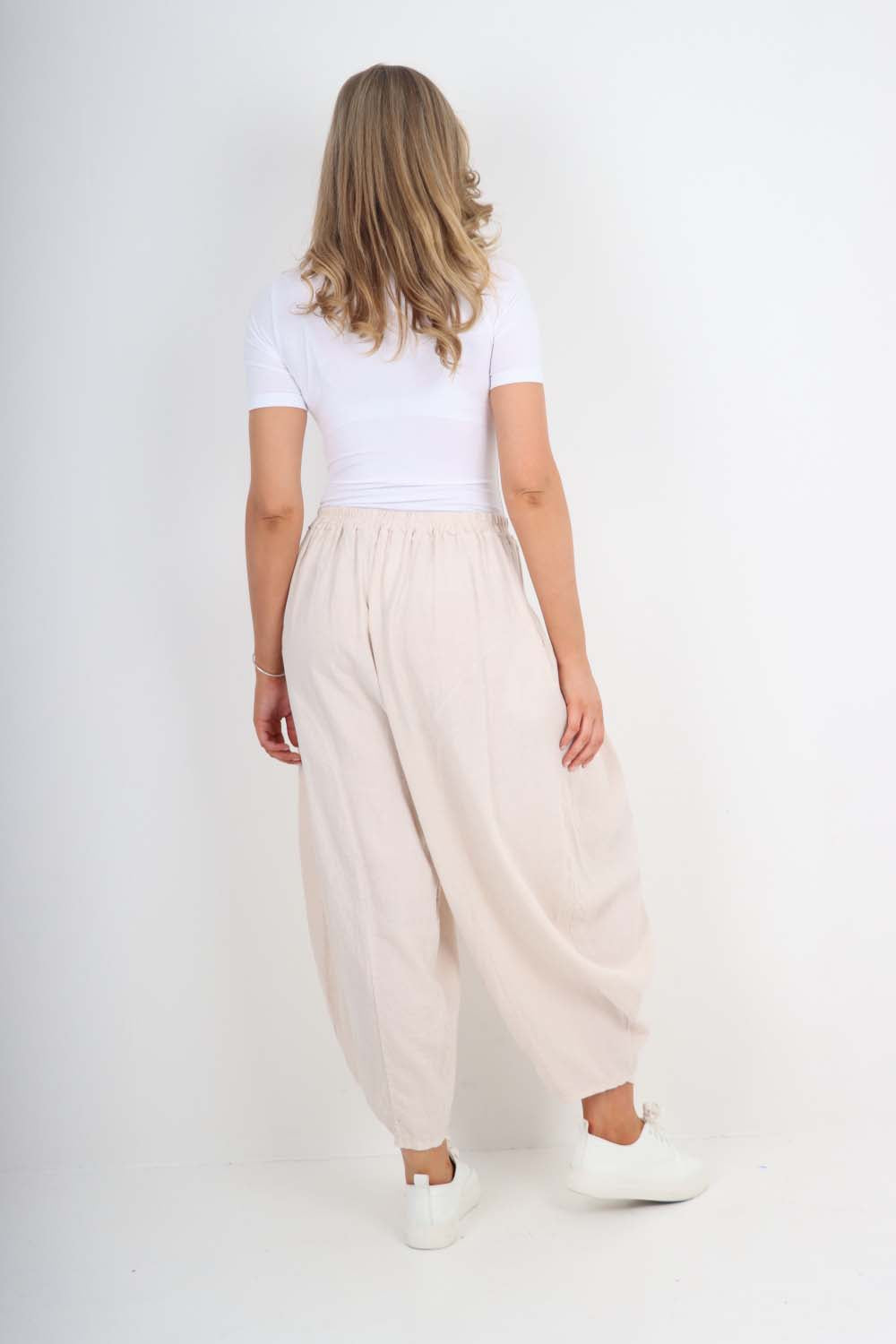Italian Plain Linen Hareem Pants