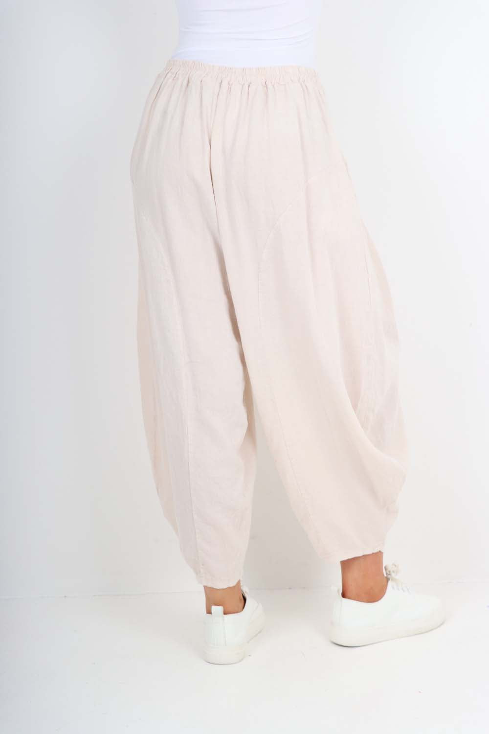 Italian Plain Linen Hareem Pants